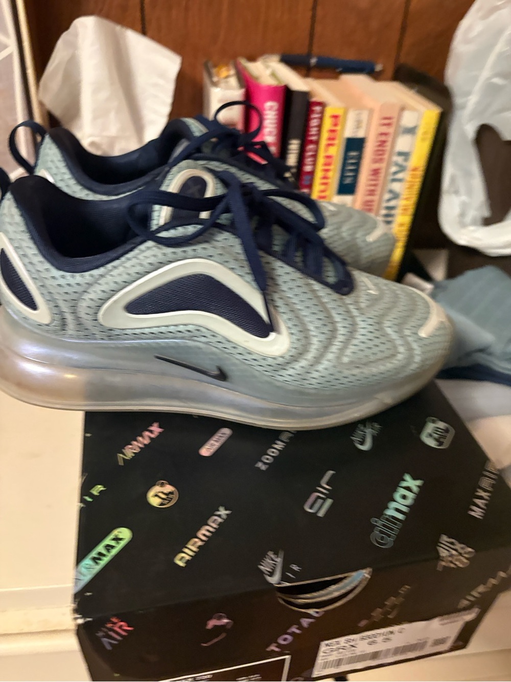 Women Nike Air Max 720  Blue Mesh Casual Sneakers